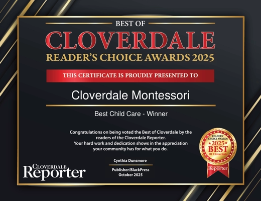 Best of Cloverdale Readers' Choice Awards 2025 certificate